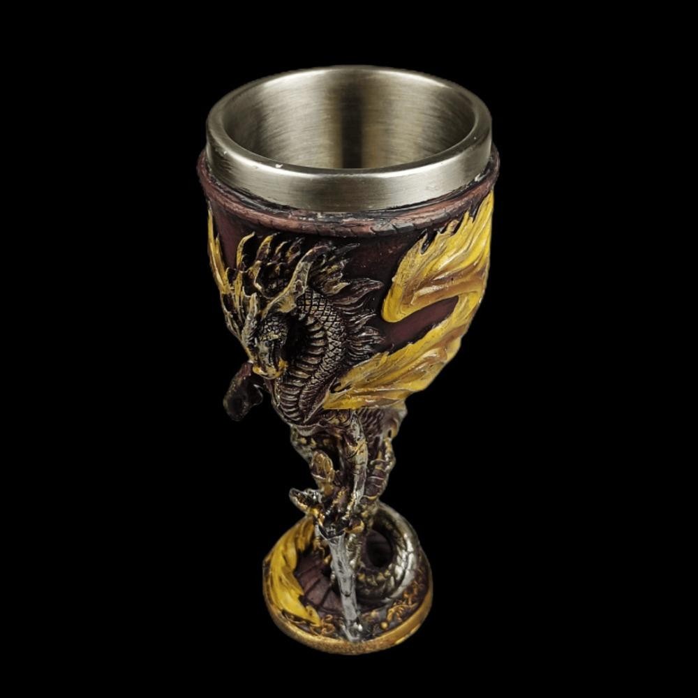 Copo De Vinho GIOVANNI Viking , Taça De Dragão De Aço