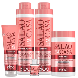 Eico Salão Em Casa Hidratação Intensiva Shampoo Condicionador Máscara 1kg Leavein Óleo