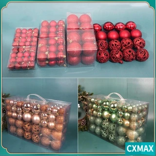 CVMAX 100 Pcs Conjunto De Bola De Natal , Bolas De Árvore De Plástico 18 Cores , Moda 8 Cm Suspensável Enfeite Festa