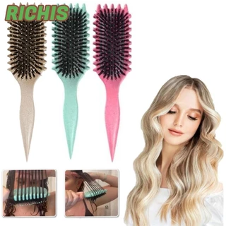 RICHIS Boar Bristle Nylon Escova Para Cabelos , Ferramenta De Estilo Definir Cachos De Definição De , Portátil Conveniente Usar De Ressalto