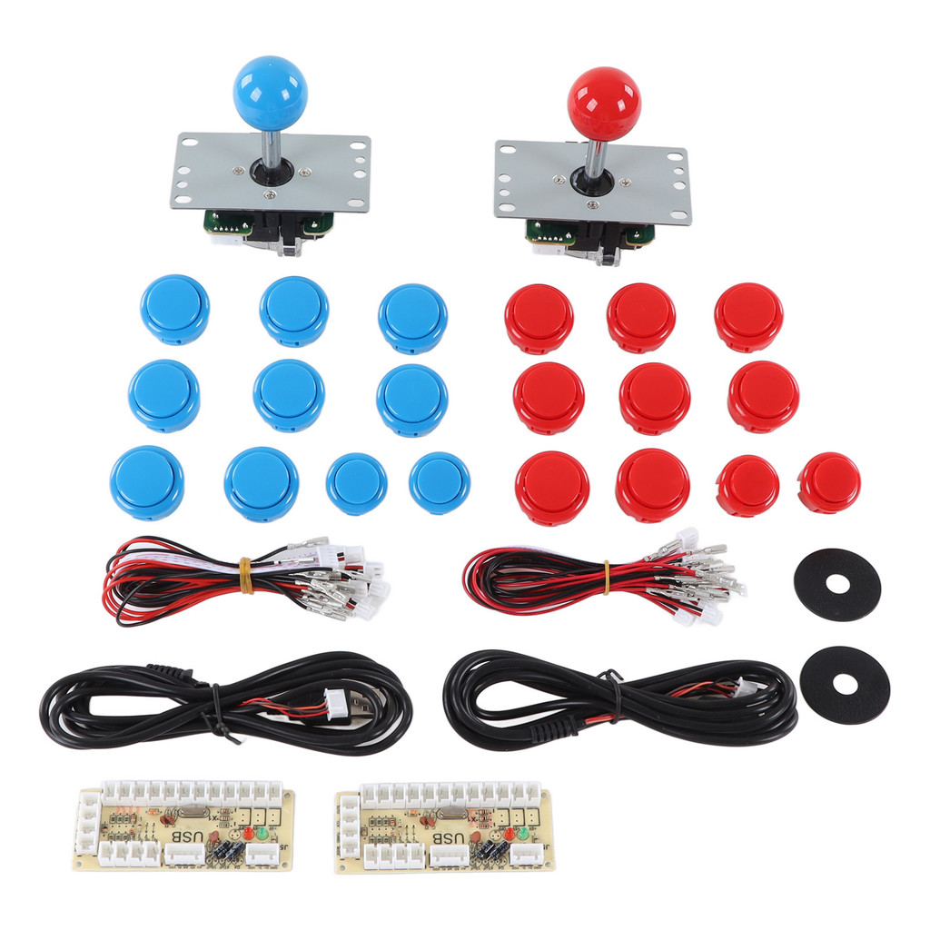 2 Jogadores DIY Kit De Arcade USB Jogo De Tabuleiro Codificador Joystick Botões Conjunto Para Amigos Reunião Bl