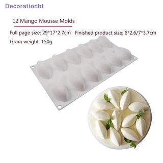 Decorationbt 12 Cavidade Silicone Bolo Fondant Molde Forma Quenelle Em De Mousse Ferramenta Novo