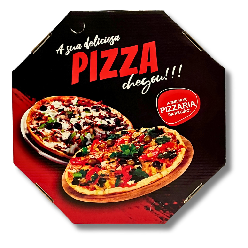 Caixa de Pizza 35cm Black - Fundo Branco Reforçado - 50un | Shopee