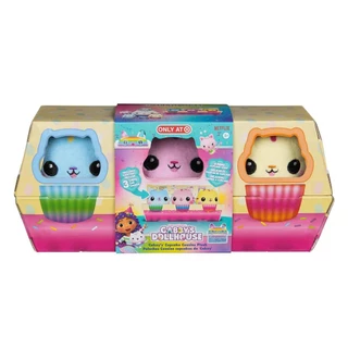 3 Pelúcias Cupcake Cakey Cat (Primos) - Gabby