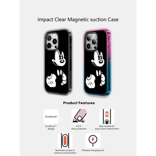 CASETiFY X Disney Angry Mickey Sucção Magnética Capa Traseira De Acrílico Rígido Para Apple IPhone 12 13 14 15 16 Pro Max Plus Com Caixa