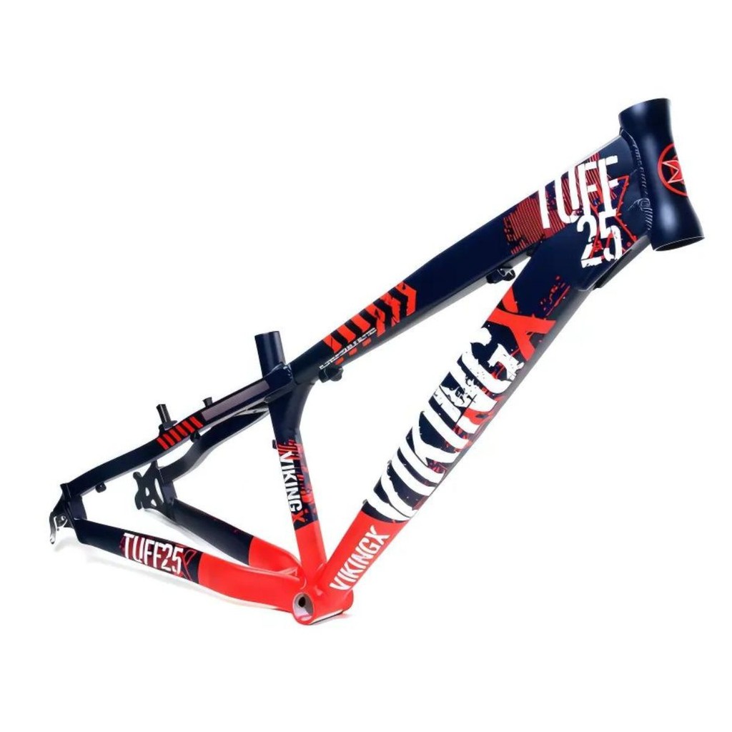 Quadro 26 Dirt Jump Vikingx Tuff X-25 Alumínio Roxo/Laranja