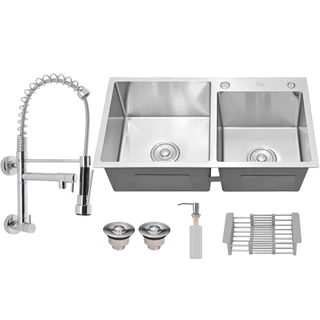 Kit Cuba Cozinha Gourmet Dupla Quadrada C/ Torneira Parede em Oferta na Shopee