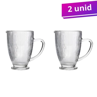Kit 2 Jarras de Vidro Aprisma Transparente 1,2 L Canelada em Oferta na Shopee