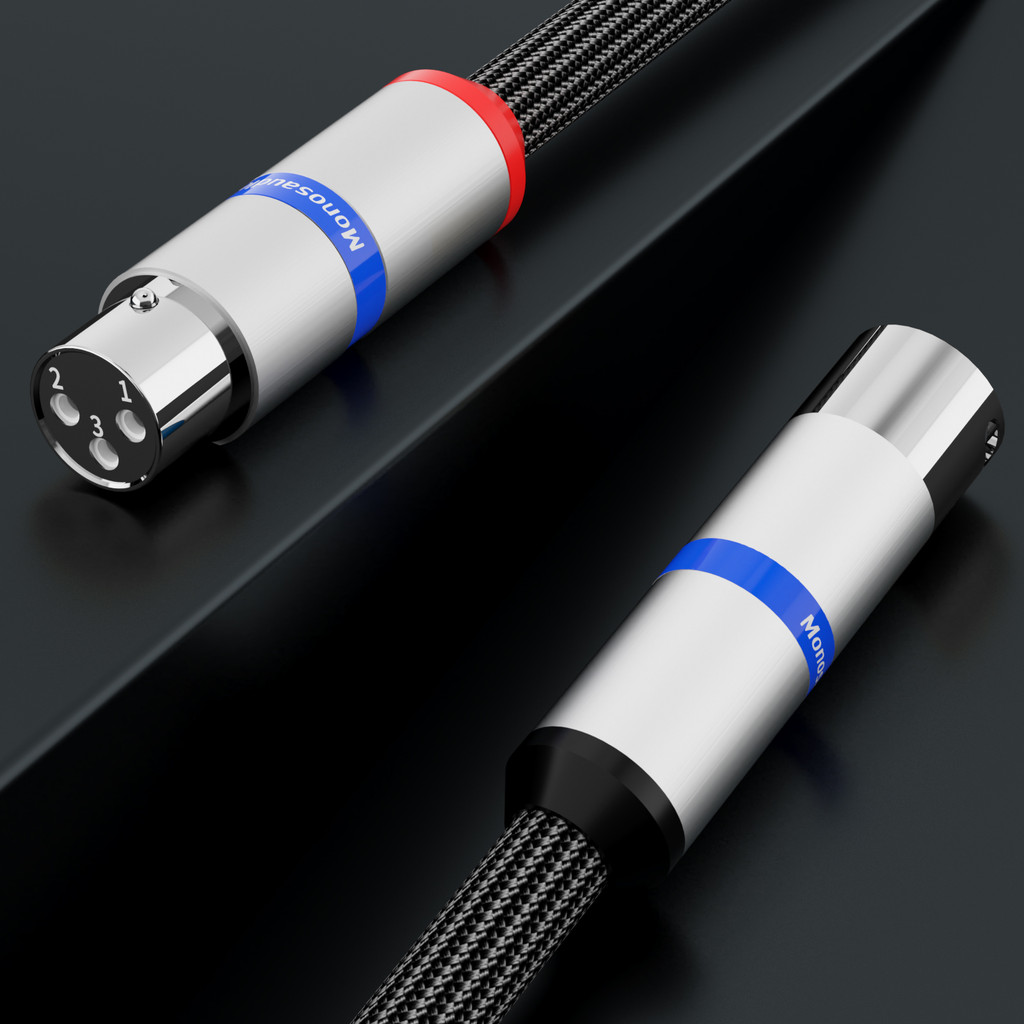 Monosaudio XMF706 Cobre Puro Banhado A Ouro/Ródio XLR Plug 3PIN