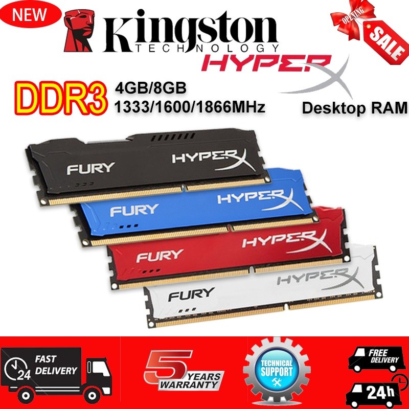 Memória Desktop DDR3 4GB 8GB 1600Mhz 240 Pinos Jogo RAM PC3-12800 Preto Azul Vermelho Branco
