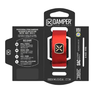 Abafador Damper Vermelho P/ Instrumentos de Corda MD Couro Tag Metal Metálico Guitarra Violão Baixo