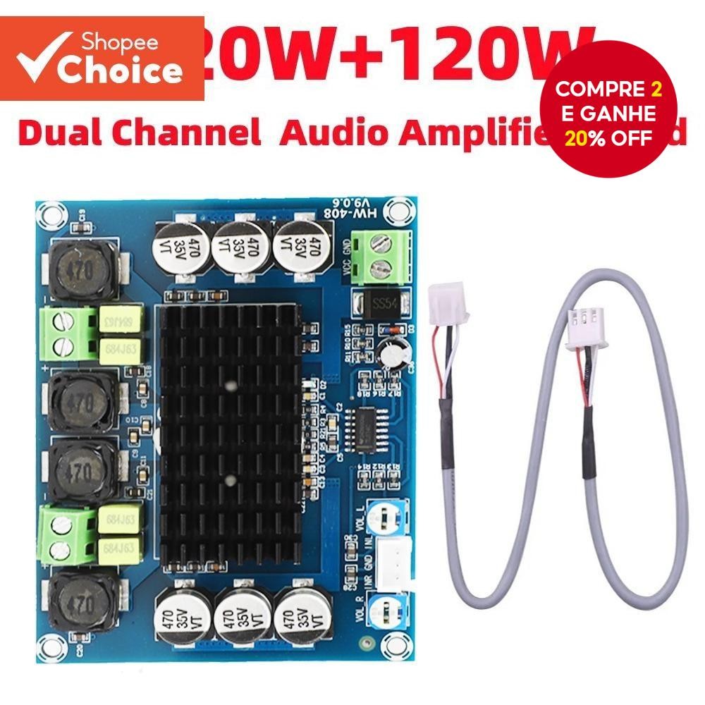 2x 120W Dual DC12-26V Placa Amplificadora de Áudio Estéreo Alta ...