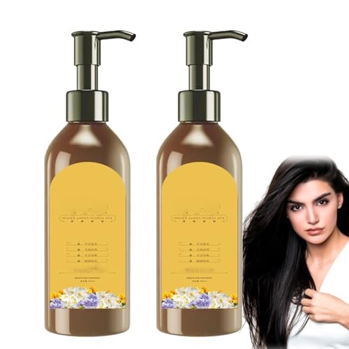 Japanese Long Lasting Natural Hair Dye Shampoo, 300ml Plant Single Dose Floral Fragrance Dye ...