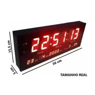 Relógio Parede Digital Led Termometro Calendario Lelong LE-2111