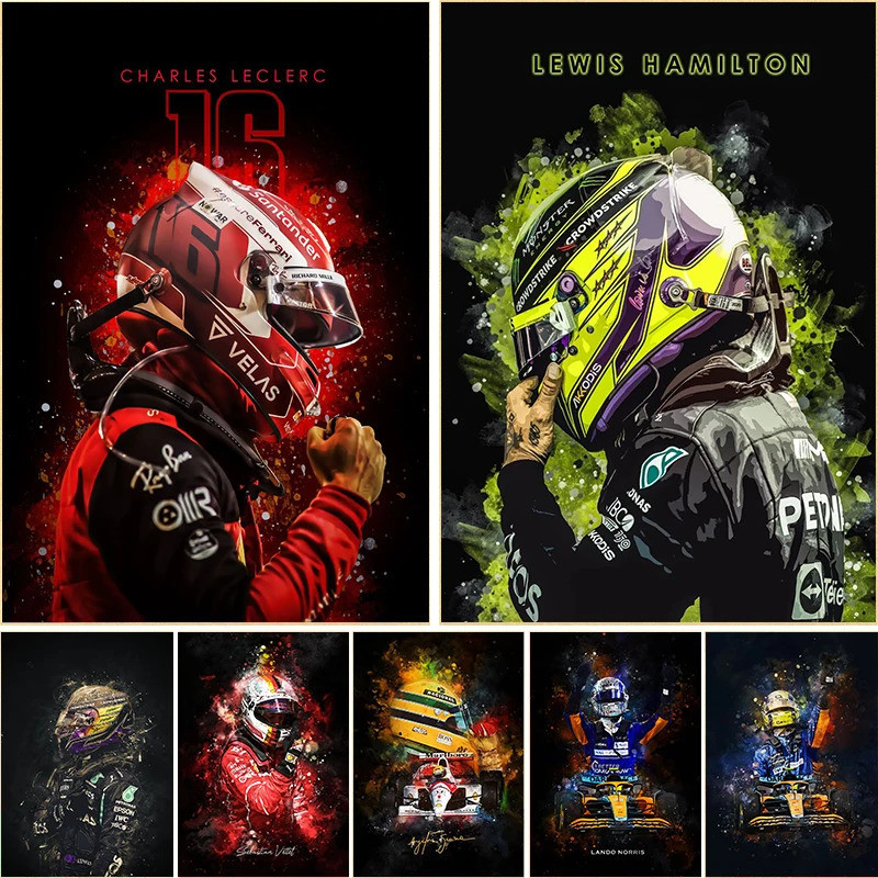 F1 Fórmula 1 Racer Legend Lewis Hamilton Poster Pintura Em Tela ...
