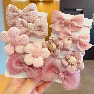 Faixa de Borracha para Crianças Faixa de Borracha para Bebês Cordas de Cabelo Meninas Arcos de Tecido Flor Não Machuca Acessórios de Cabelo Anéis de Cabelo Fofinhos Cabeleireiro Cauda de Pôneixo
