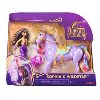 Boneca Sophia e Unicórnio Wildstar - Academia Unicórnio