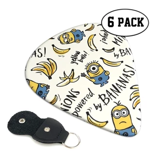 Minions Guitar Picks 6 Pack-0.71mm Presente Exclusivo Para Baixo , Guitarras Elétricas E Acústicas