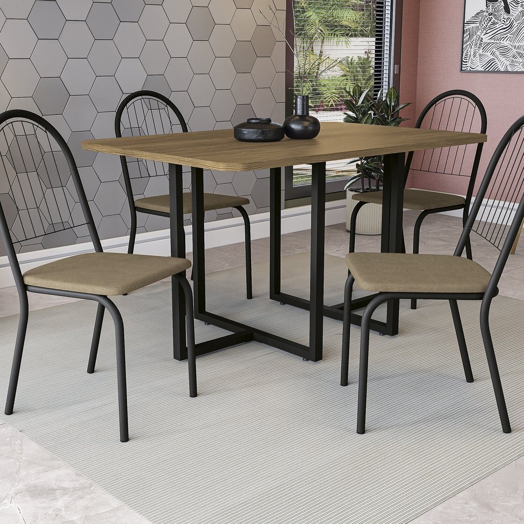 Conjunto Mesa Geneva 4 Cadeiras Noruega