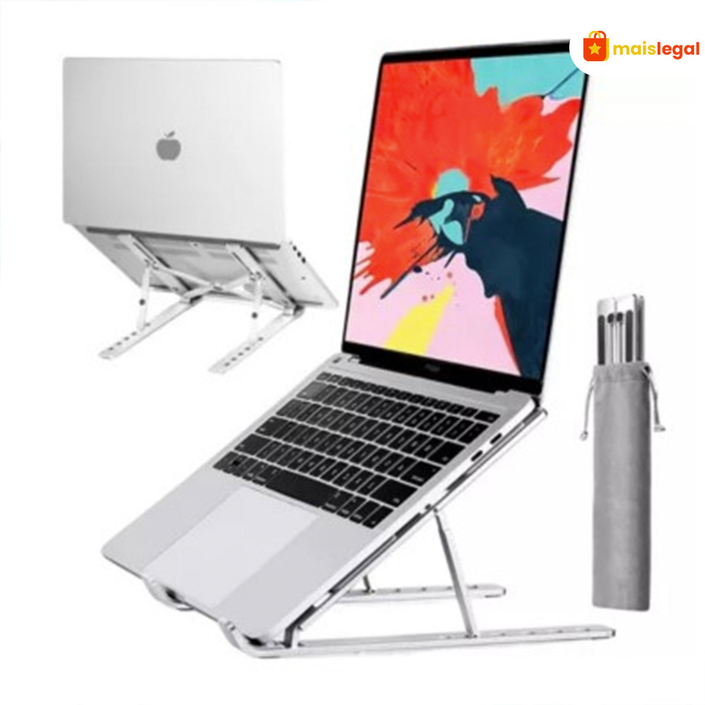 Laptop Suporte Base Notebook Tablet Alumínio Dobrável Portátil