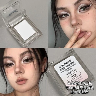 Herorange Monochrome Monochrome Matte Eyeshadow Caixa Quadrada Transparente Pequena para Reparo de Capacidade Brilhante Compacto Portátil Fácil de Colorir Sombra Dois em Um e Blush