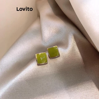 Lovito Brincos geométricos casuais estilo francês para mulheres LFA44676