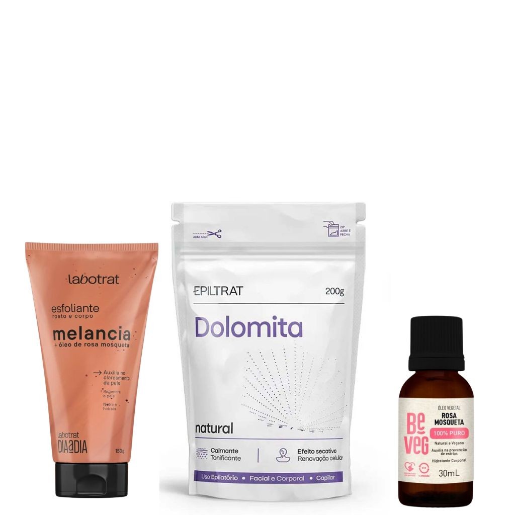 Kit Revitalizante para Clareamento de Pele - Dolomita, Esfoliante ...