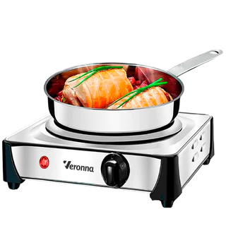 Fogão Eletrico Cooktop Portatil Inox 1 Boca 1000w