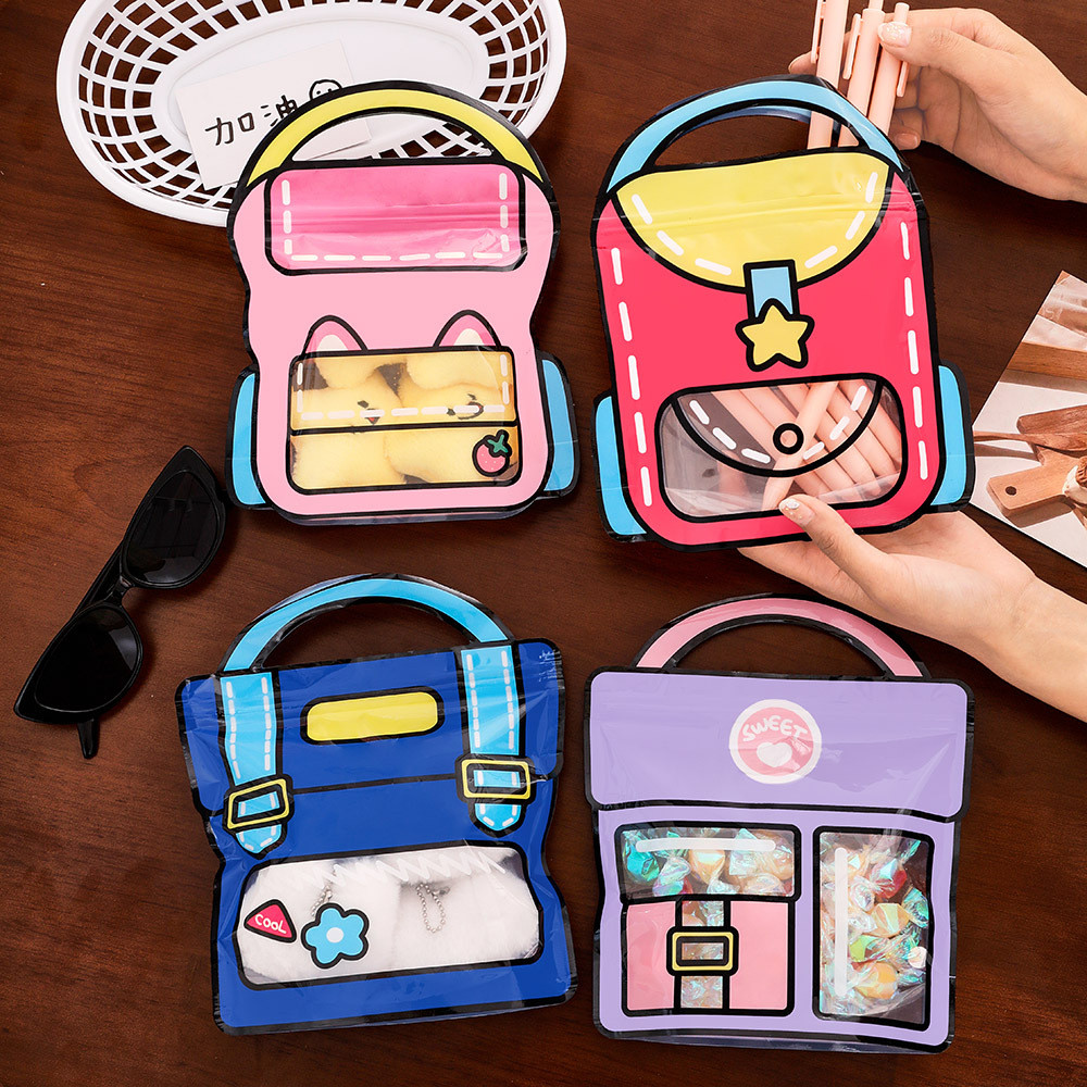 Saco De 10pcs Ziplock Para Alunos Presente Crianças Embalagem Portátil Feriados