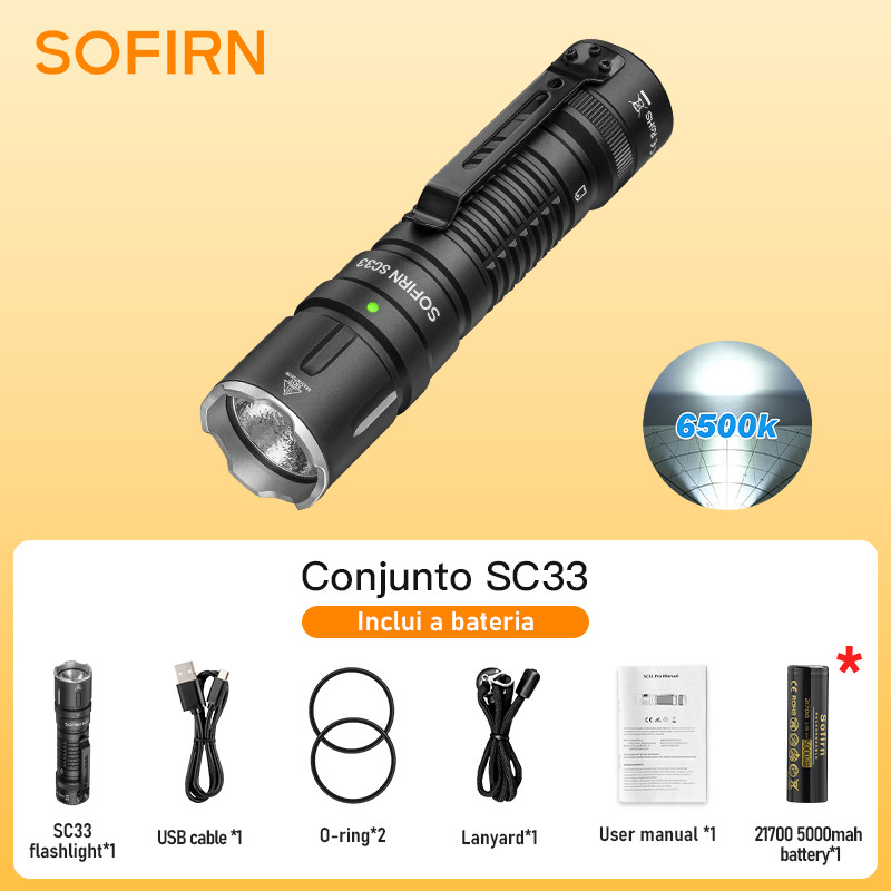 Sofirn SC33 Cree XHP70.3 Lanterna De LED HI 5200lm Potente