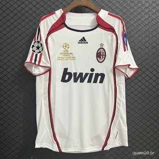 2006-2007 Qualidade AC Milan Jersey Tailândia Versão B89I Retro Football Team Camisa