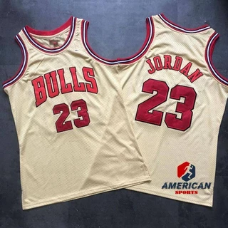 Camisa Masculina De Basquete Chicago 23 Michael Beige