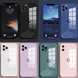 espelho vidro 9D capa iphone11 12promax 11promax iphone12 12pro qualidade para lente traseira alta capa proteção total tampa protetora vidro 