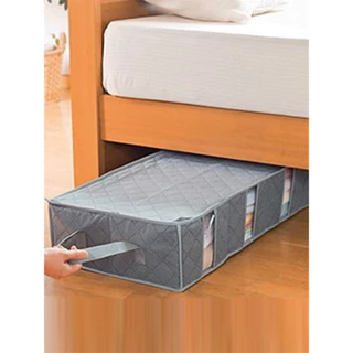 Saco de armazenamento plano 1002 Caixa de armazenamento Caixa de sapato extra-grande sob a cama Caixa de armazenamento dividida Saco de colcha dobrável A base da cama é muito grande