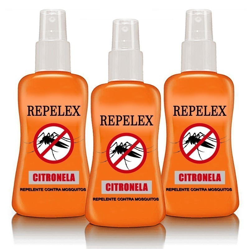 kit 3 Repelente Spray Citronela Contra Insetos e Mosquitos Repelex