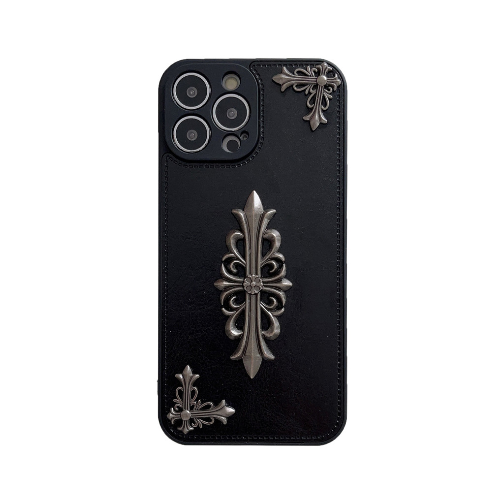 Chrom hearts ケース capa celular de couro Chrome Hearts 3D Anti-Impacto capinha iphone