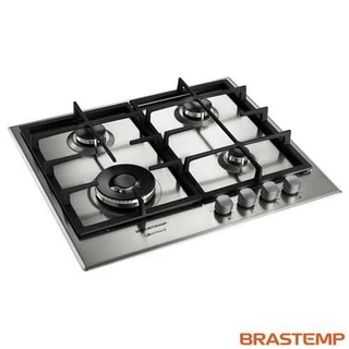Cooktop 4 Bocas Brastemp Gourmand Inox com Duplachama e Trempe com Ferro Fundido - BDK60DR