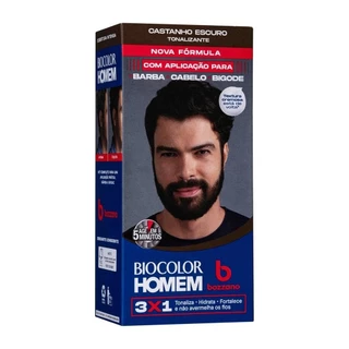 Tonalizante de Cabelo Masculino Biocolor Homem Bozzano Castanho Escuro em Oferta na Shopee