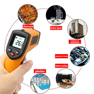Termômetro Digital Infravermelho Laser Medição Temperatura Industrial -55ºc ~ 400ºc em Oferta na Shopee