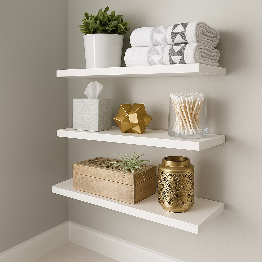 Kit 3 Prateleiras 30cm MDF Luxo Nichos Sala Cozinha Quarto Banheiro Com Kit De Instalação envio imediato