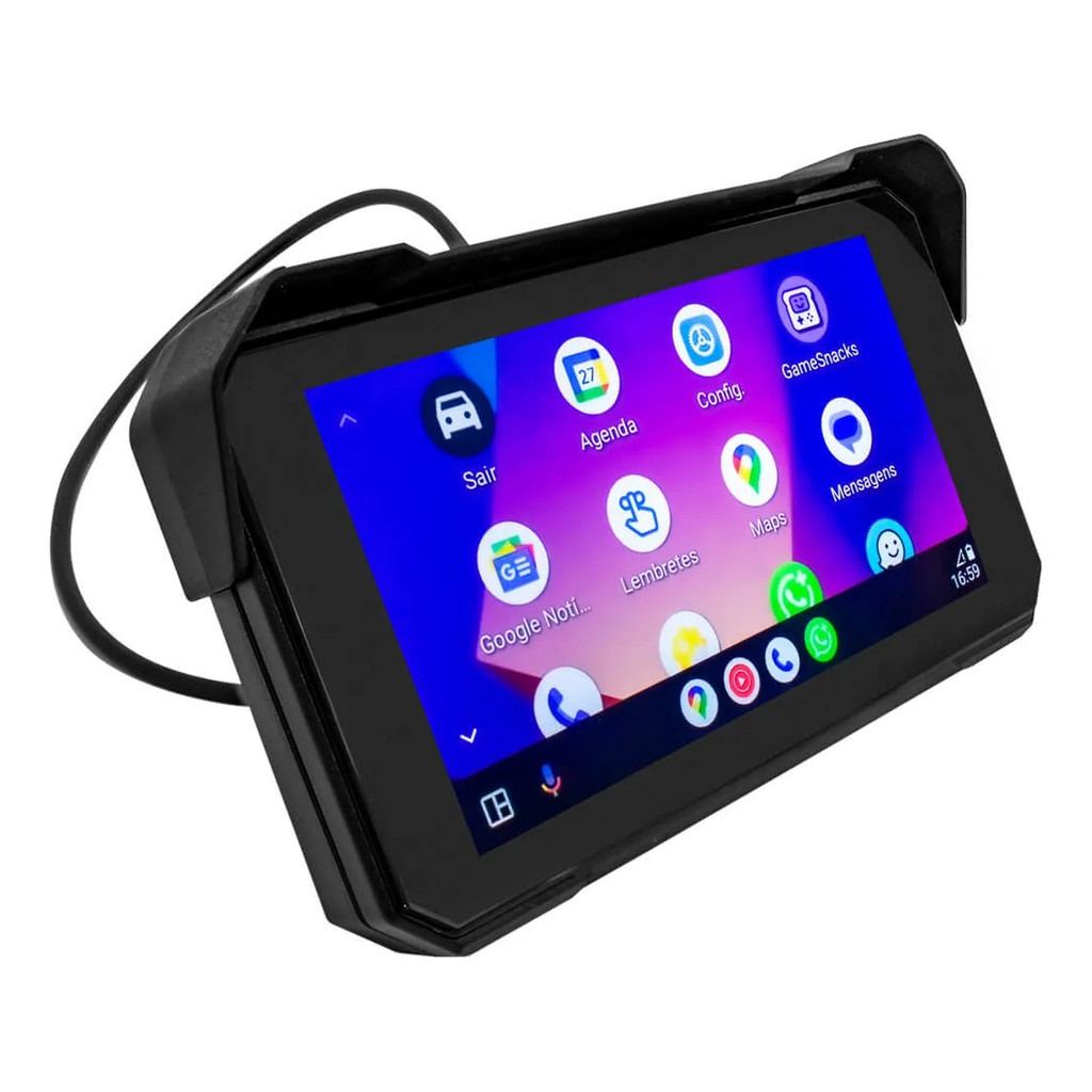 Multimidia Moto Gps Android Auto Carplay Espelhamento P/agua