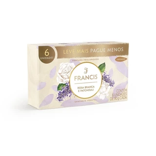 Sabonete Francis Luxo Rosa Branca e Patchouli 90g - Embalagem c/ 6 Unidades em Oferta na Shopee