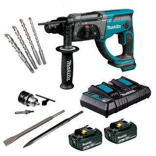 Makita Martelete SDS Plus DHR202Z 18V 20mm 2 Baterias 3Ah Carregador Duplo em Oferta na Shopee