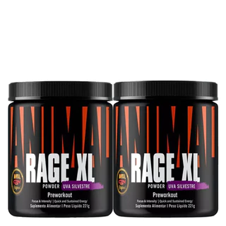 Kit 2x Pré treino Rage XL 221g Powder Uva - Universal Nutrition em Oferta na Shopee