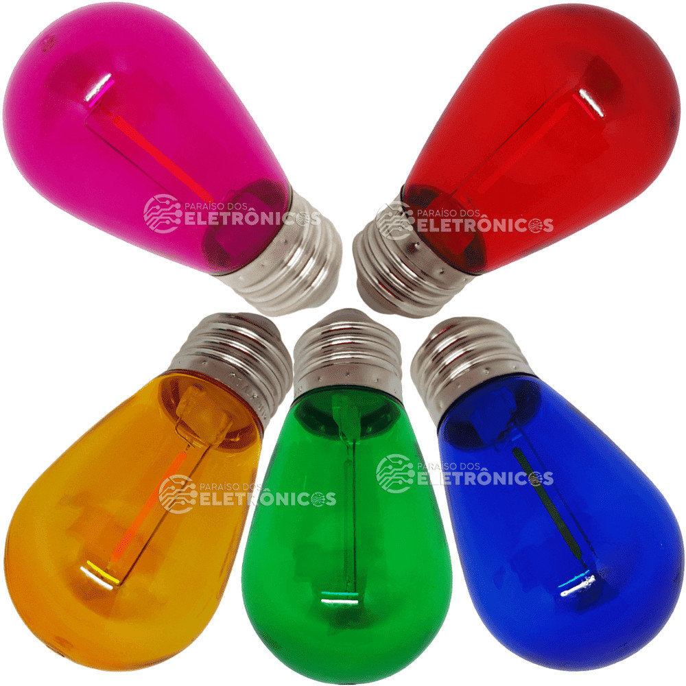 Kit 10 Lâmpadas Luz Led Vermelho Retrô Iluminar E Decorar Para Spots  Luminárias 61464VM