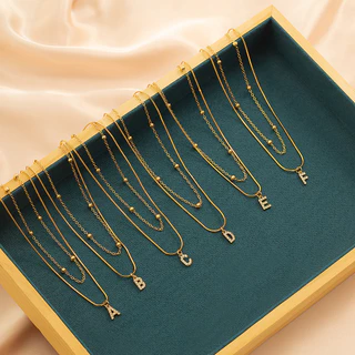 Correntes Claviculares Diárias Em Camadas Com Rhinestone 26 Cartas Pingentes Para Mulheres No Pescoço Acessórios De Moda 2024 Jóias Femininas Presentes Meninas