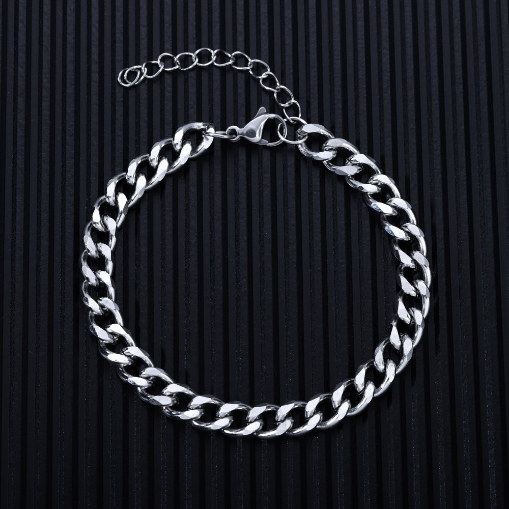 Kunkka 1 novo estilo simples pulseira de aço inoxidável 316L masculina estilo Hip-Hop pulseira corrente de extensão adequada para presentes de pessoas