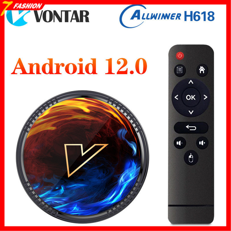 Reprodutor de rede VONTAR H1 Android12 Box Allwinner H618 BT5.0 WI-FI6 Conversor digital inteligente