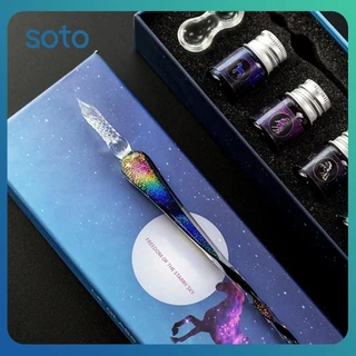 Conjunto De Canetas De Imersão SOTO Feito à Mão Para Estudantes, Papelaria, Luxo, Linda Caneta Decorativa, Conjunto De Canetas De Imersão, Presente Elegante, Edição Limitada, Conju