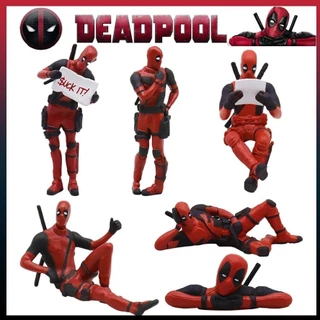 Deadpool Groot Anime Action Figura Postura Sentada Modelo X-Men Mini Doll Car Decoração Marvel Coleção Figurine Toys